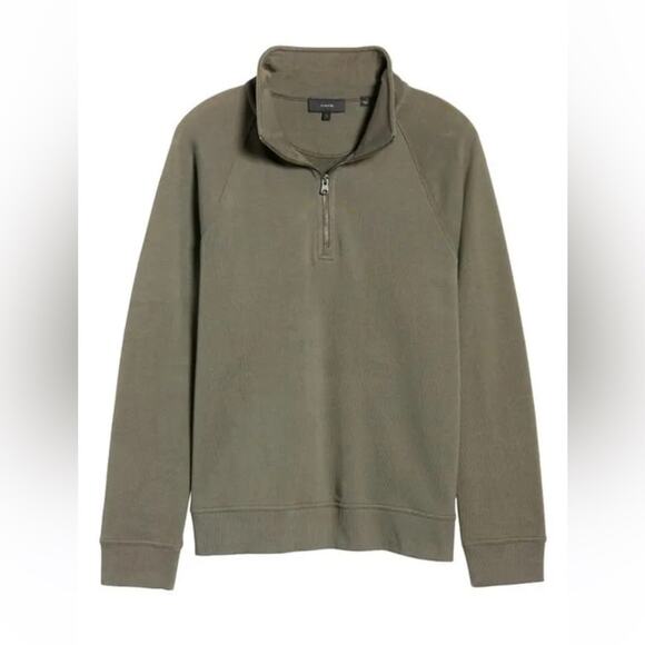Vince Men's Quarter Zip French Terry Cotton Pullover Sweatshirt - Picture 5 of 9